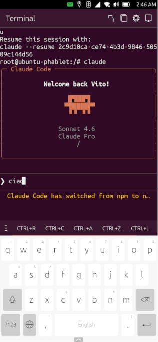 Claude Code in Ubuntu Touch